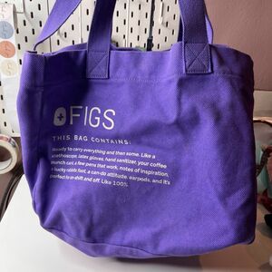 FIGS Canvas Fabric Tote Bag in the Amethyst colorway